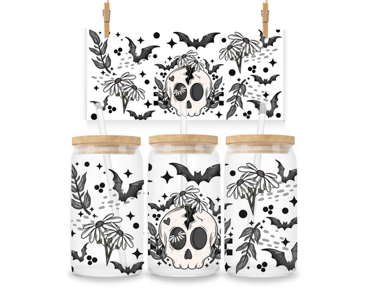 Gobelet - Halloween - Petit crâne - Noir et blanc