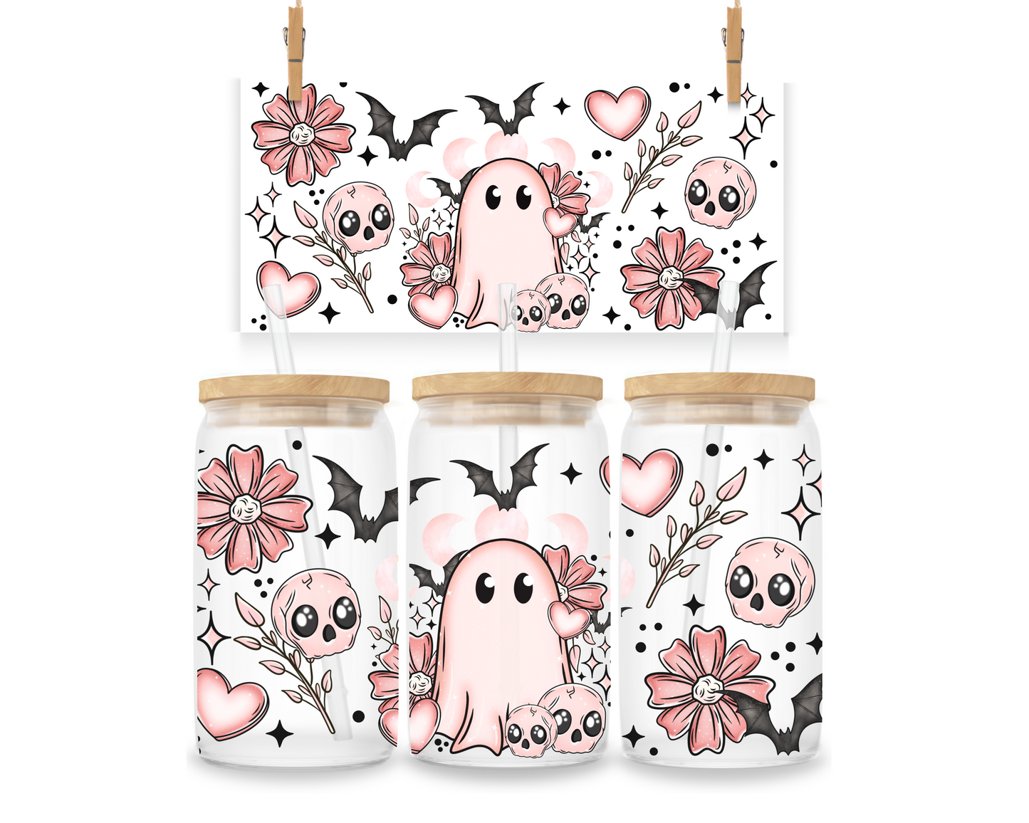 Gobelet - Halloween - Tout en rose