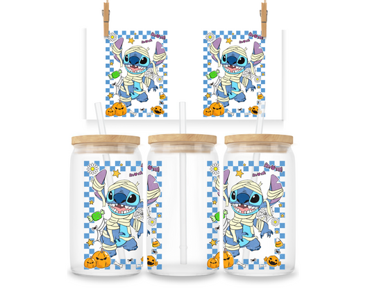 Gobelet - Halloween - Stitch bleu