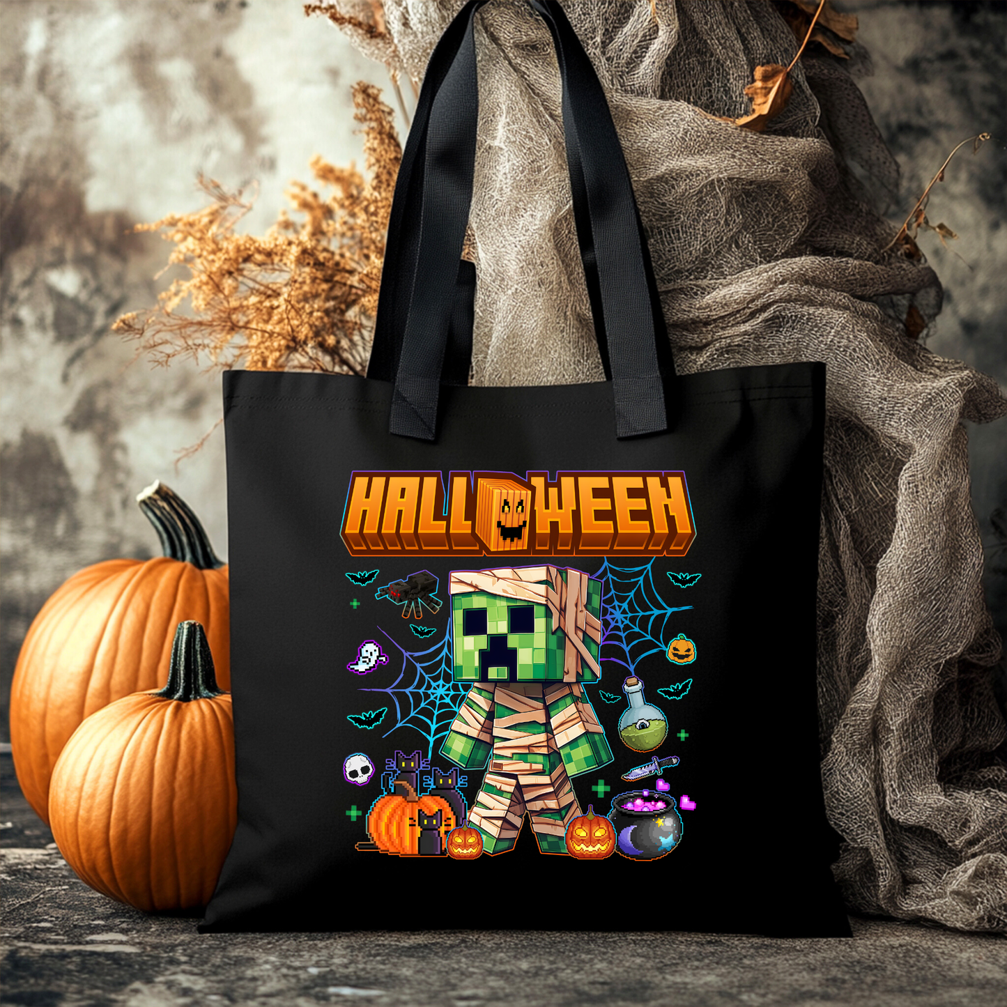 Sac d'Halloween réutilisable Minecraft