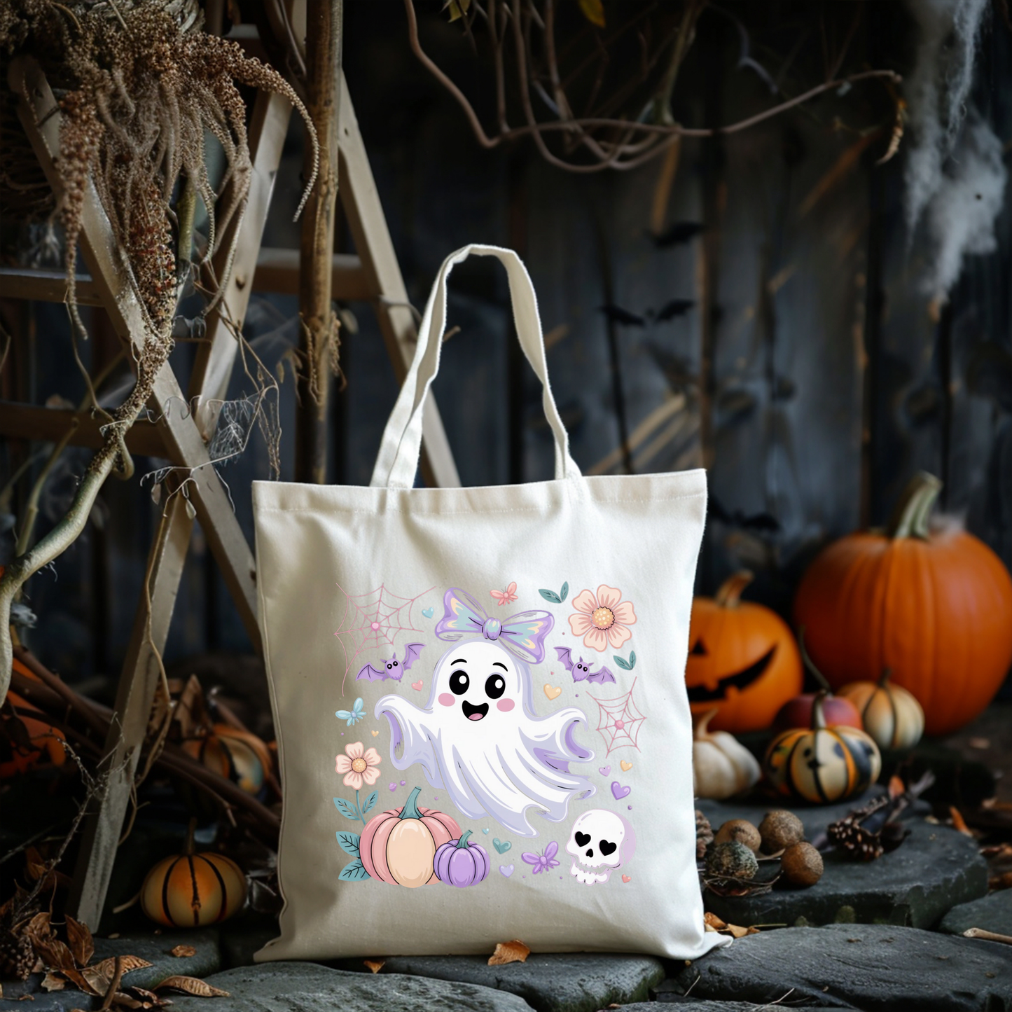 Sac d'Halloween réutilisable Petit fantôme 1