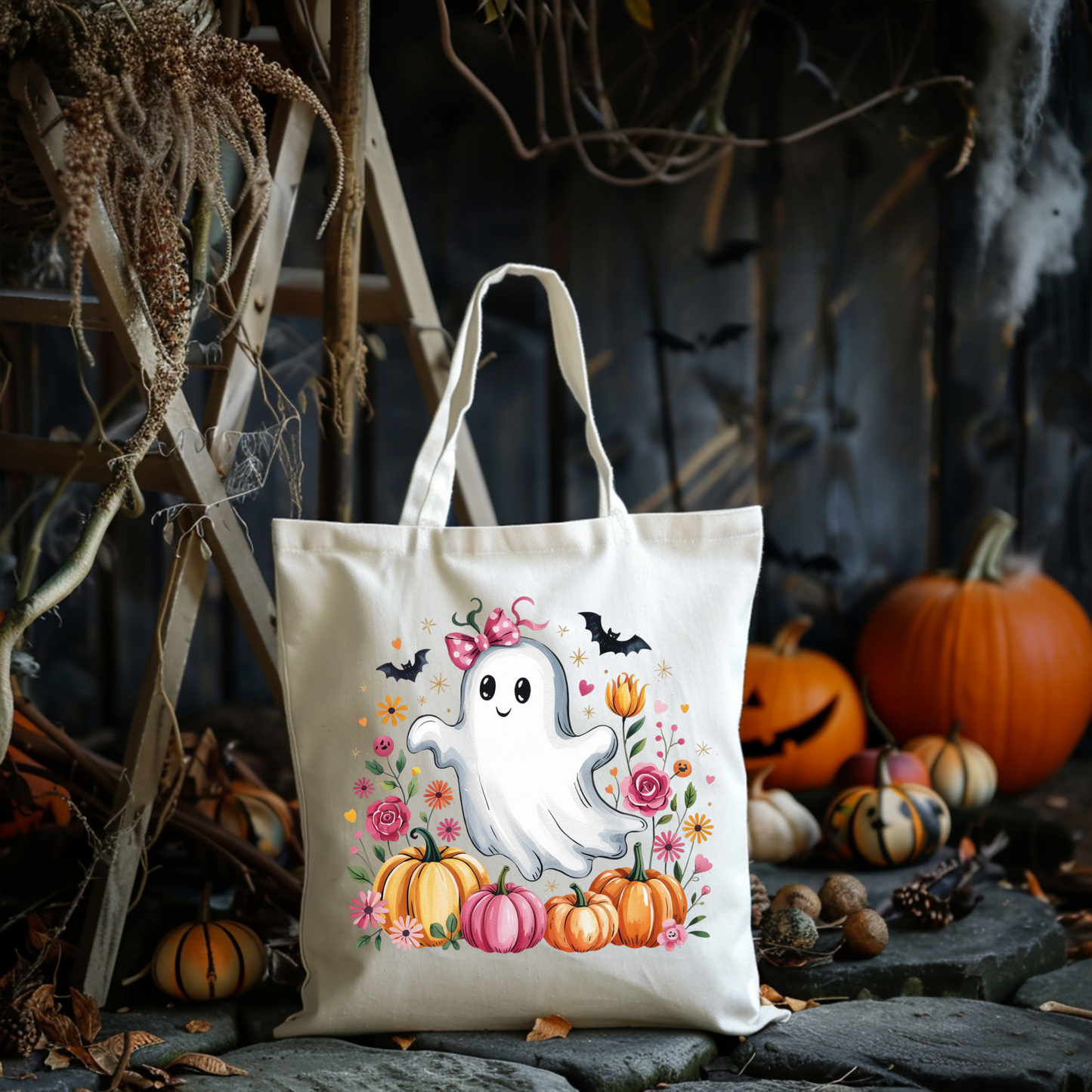 Sac d'Halloween réutilisable Petit fantôme 2