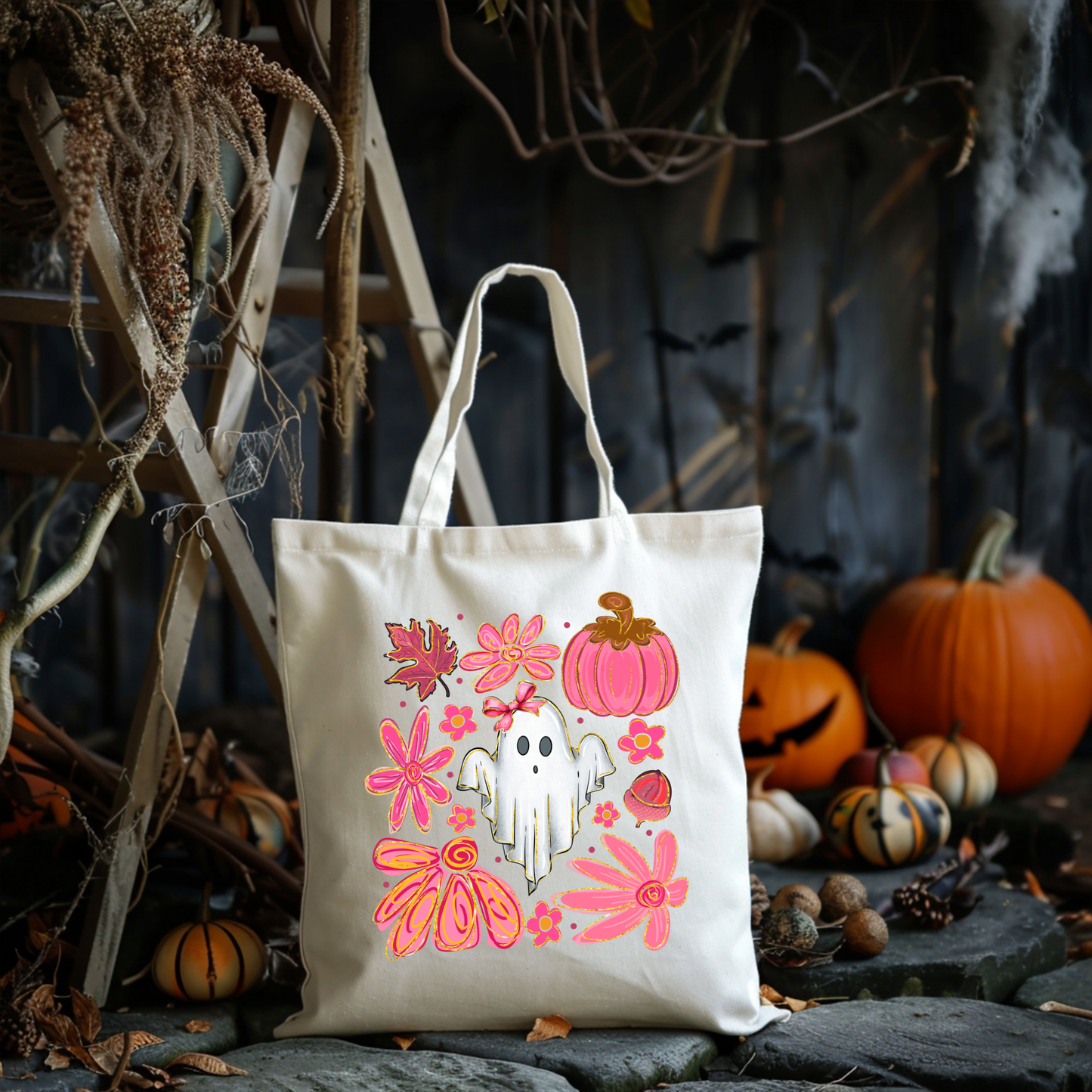 Sac d'Halloween réutilisable Petit fantôme 7