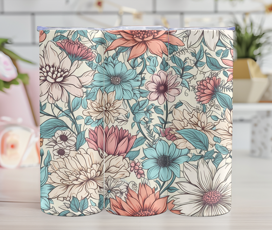 Thermos - Fleurs Pastel Boho