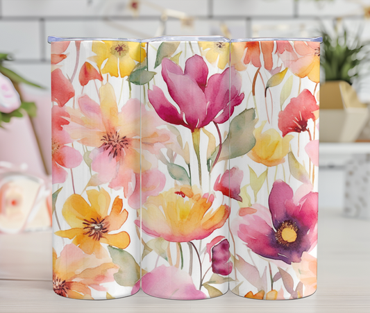 Thermos - Fleurs aquarelle