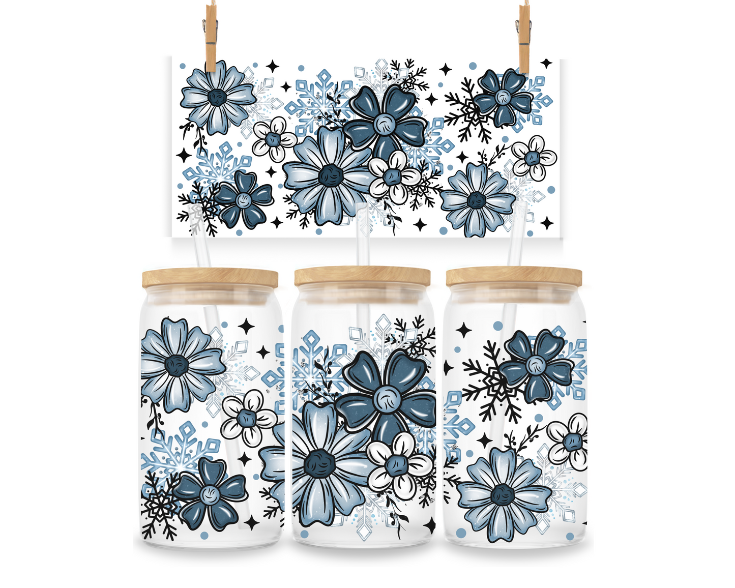 Gobelet - Fleurs bleues