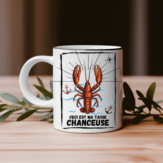 Tasse en céramique 15 oz - Tasse chanceuse - Pêche aux homards