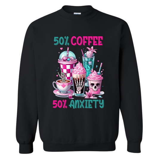 Crewneck - 50% Coffee - 50% Anxiety