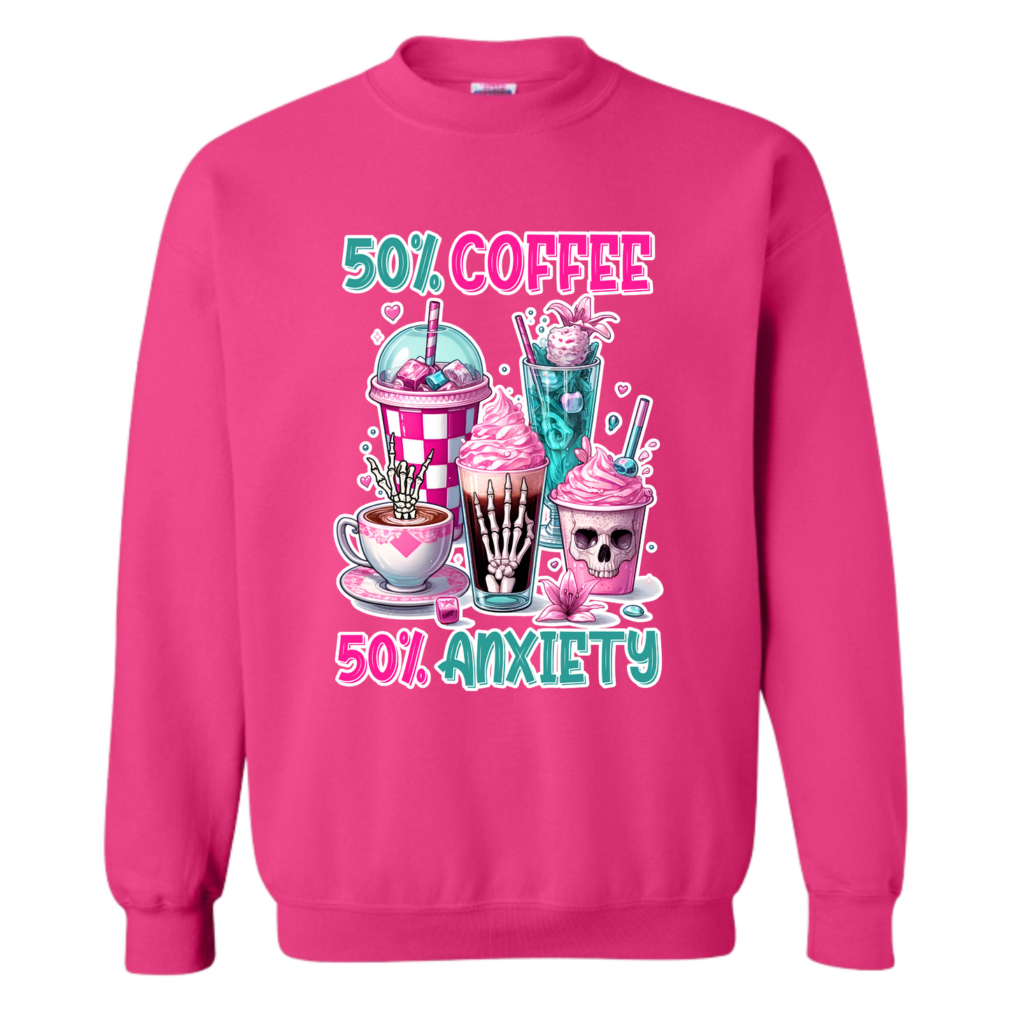 Crewneck - 50% Coffee - 50% Anxiety