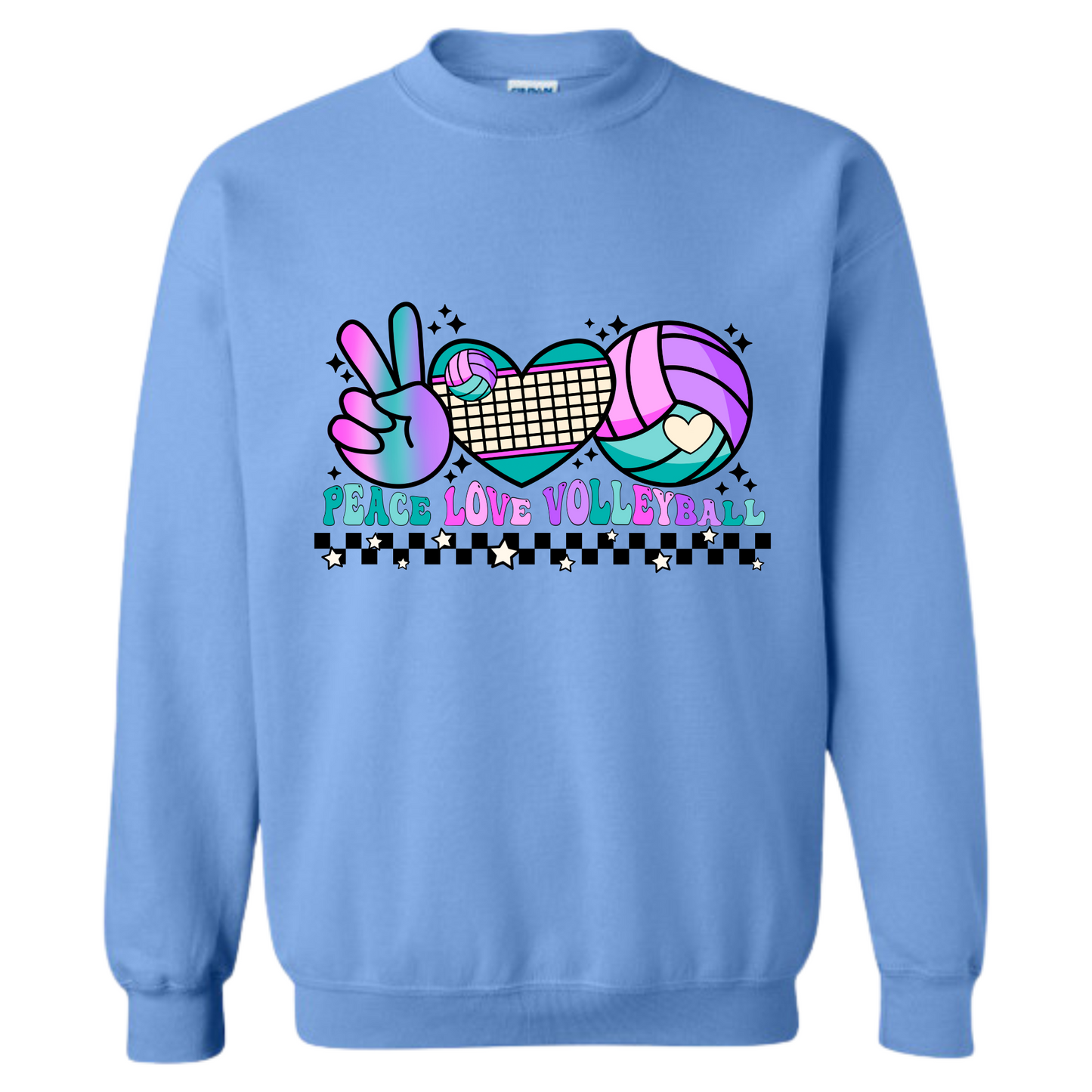 Crewneck - Peace, Love, Volleyball